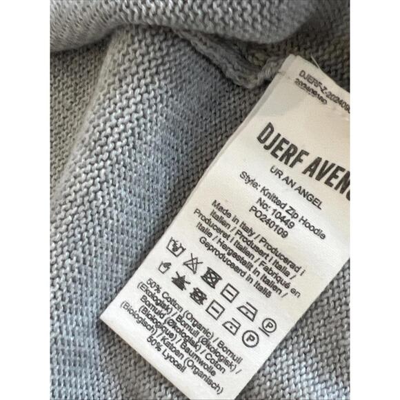 DJERF Avenue Knitted Zip Hoodie Light Grey Size S - Picture 6 of 8